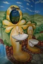 Waschbecken und Toilette